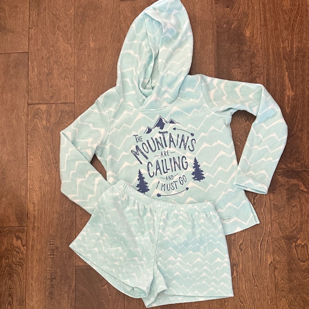 American Girl Soft Blue Light Fleece Pajama Set